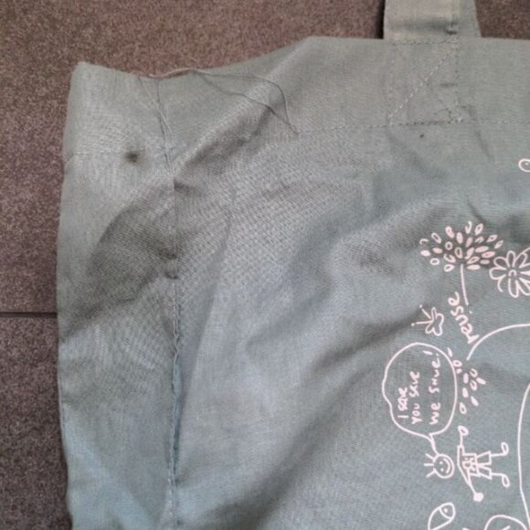 Coco Mat soft cotton reusable bags set of 3 Teal and Yellow - Picture 3 of 7